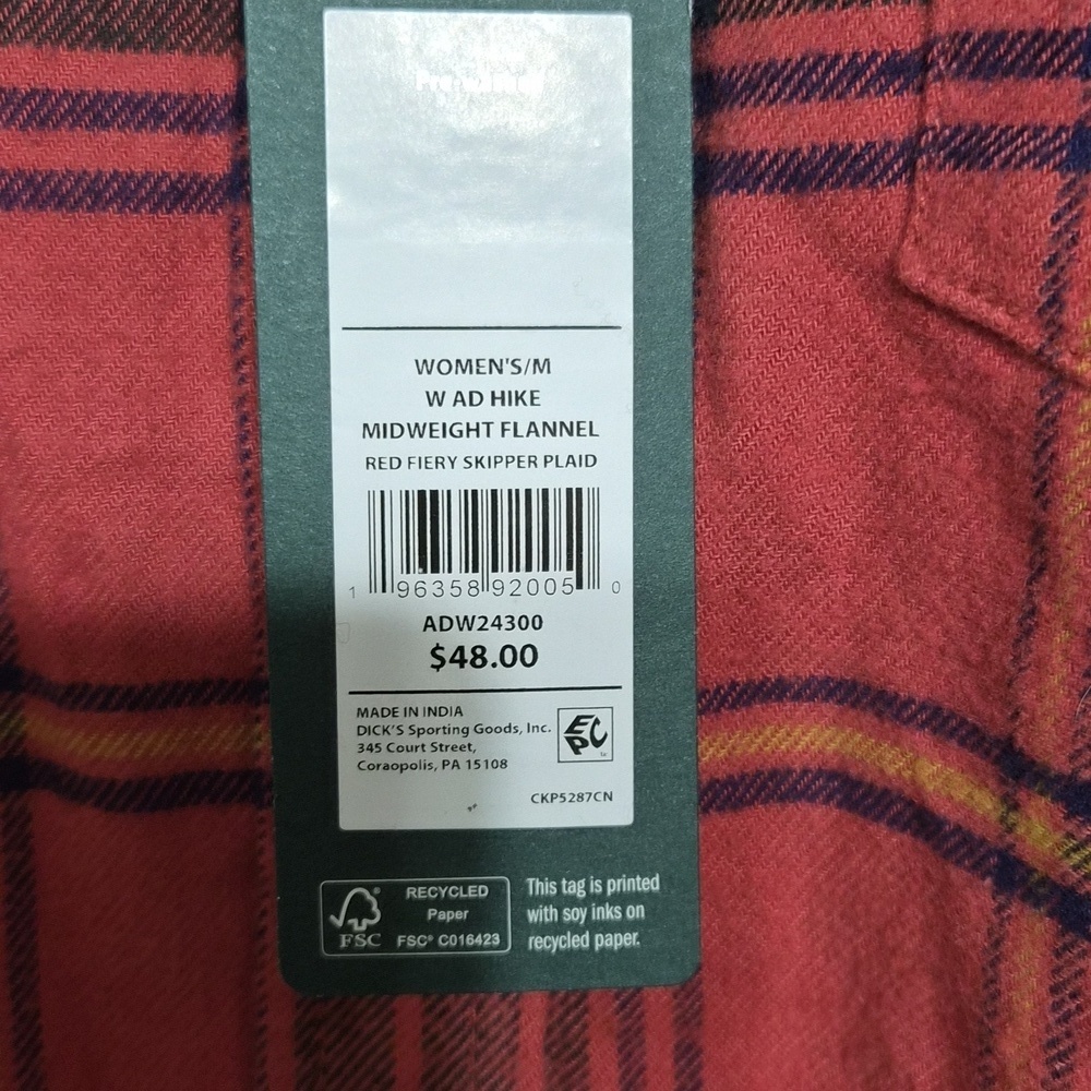Alpine Design Women's AD Hike Midweight Flannel Size M NWT - Picture 8 of 11